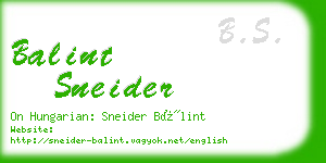 balint sneider business card